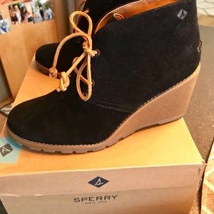 Sperry Women’s Top Sider Ankle Boots Black/Tan